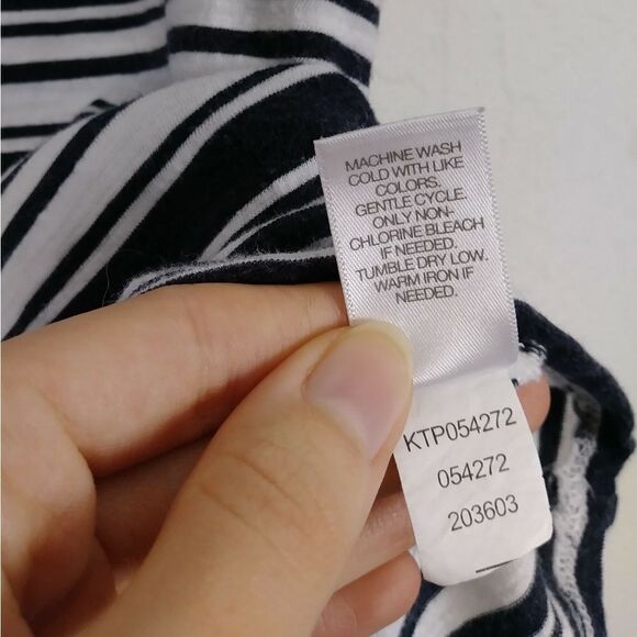 J. Jill Black & White Striped Oversized T-shirt - Picture 5 of 5